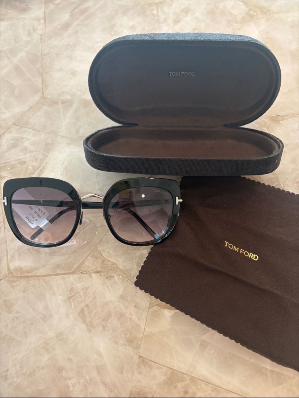Tom Ford Green Gradient Square Women's Sunglasses